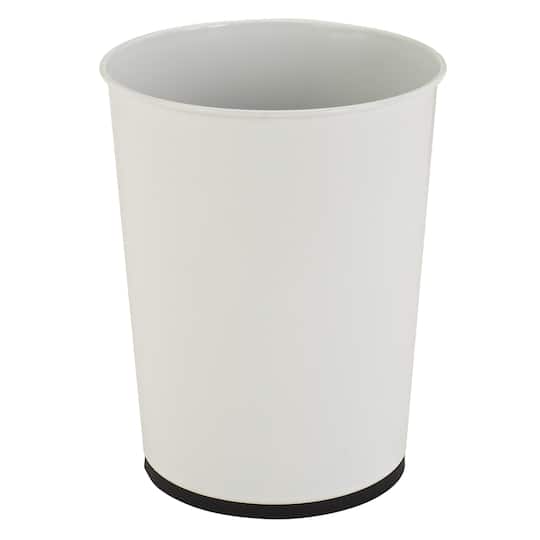 Bath Bliss White Stainless Steel Trash Can